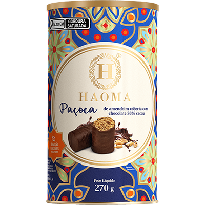 Lata Paçoca 56% Cacau 270g Haoma