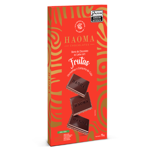 Barra Frutas Vermelhas e Castanha-de-Caju | Linha Stevia - 75g
