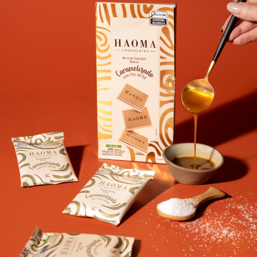 Barra Chocolate Branco Caramelizado com Flor de Sal | Linha Stevia - 75g