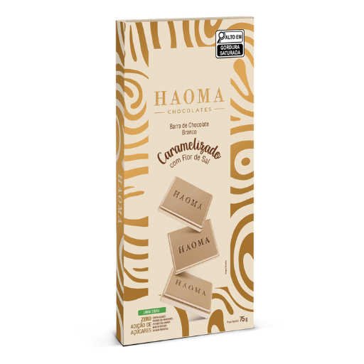 Barra Chocolate Branco Caramelizado com Flor de Sal | Linha Stevia - 75g