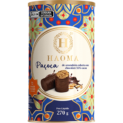 Lata Paçoca 56% Cacau 270g Haoma